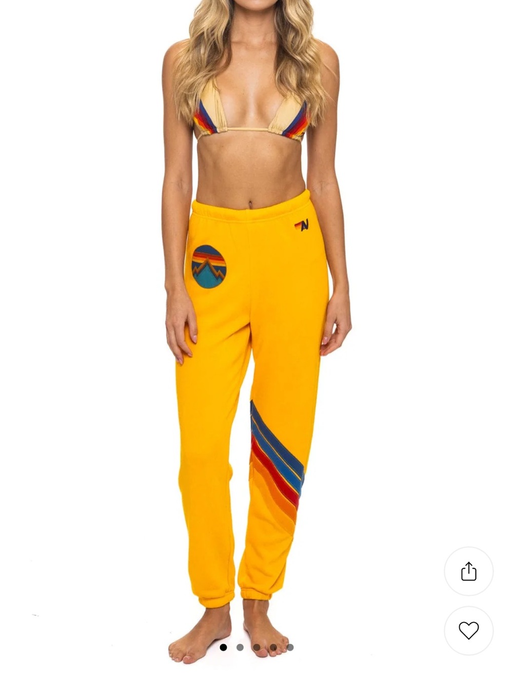 Aviator Nation Golden Yellow Retro Stripe Joggers & hoodie